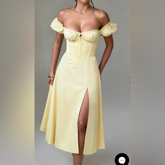 Babyboo Courtney Midi Dress/Lemon - Picture 3 of 4